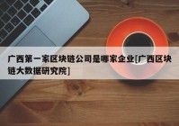 广西第一家区块链公司是哪家企业[广西区块链大数据研究院]