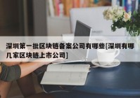 深圳第一批区块链备案公司有哪些[深圳有哪几家区块链上市公司]